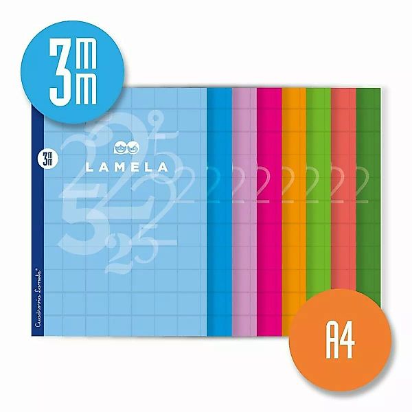 Notizbuch  Lamela 3x3 3mm A4 50 Bettlaken 10 Stück Gitterblätter (10 Stück) günstig online kaufen