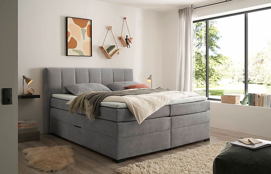 ED EXCITING DESIGN Boxspringbett "Pescara in der Breite 180cm, inkl. Bettka günstig online kaufen