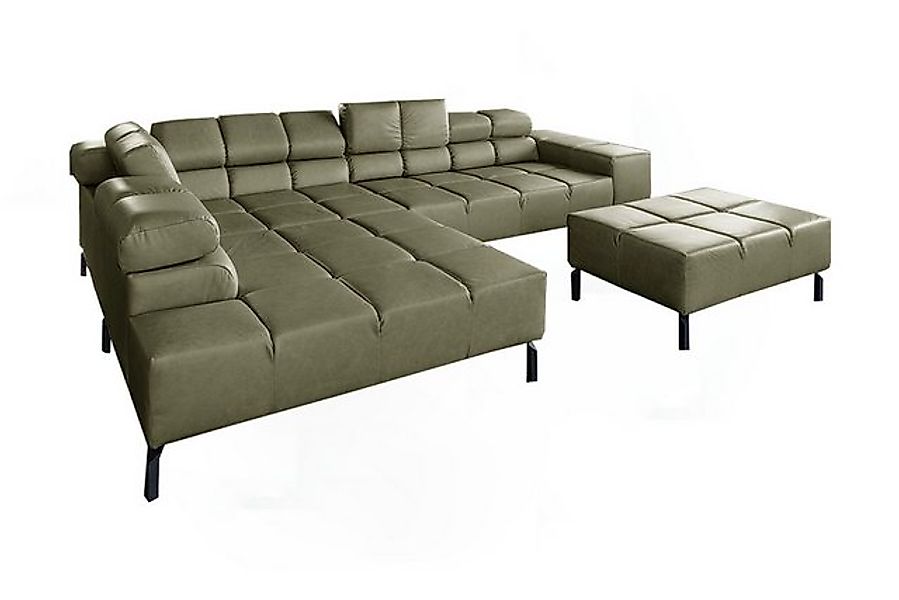 KAWOLA Ecksofa NELSON, L-Form rechts oder links Leder mit Hocker, mit oder günstig online kaufen