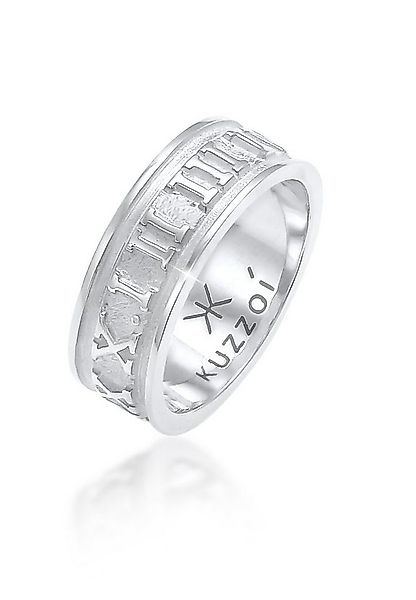 Kuzzoi Silberring Herren Bandring Römische Zahlen 925 Silber, Zahlen günstig online kaufen