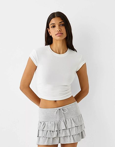 Bershka Hosenrock Mit Volants Damen Xs Grau günstig online kaufen