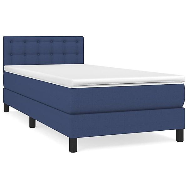 Vidaxl Boxspringbett Mit Matratze Blau 100x200 Cm Stoff günstig online kaufen
