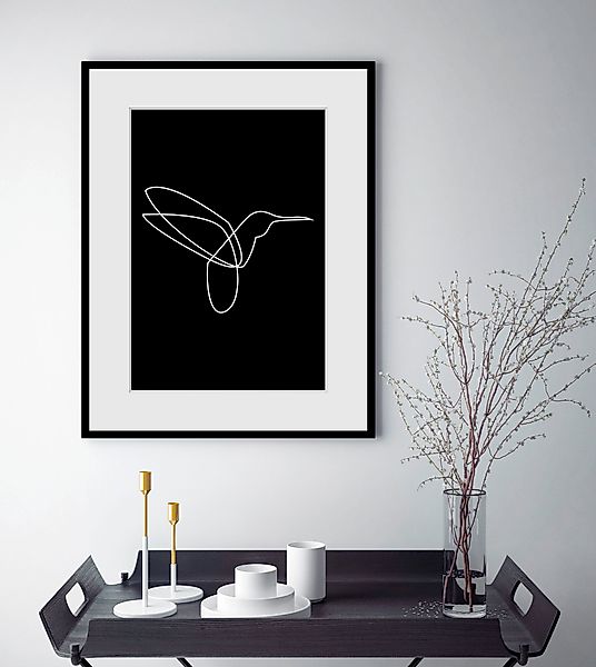 queence Bild »Flash« Kunst   Schwarz-Weiß   Vogelbilder   Vögel 1 Stk. tlg. günstig online kaufen