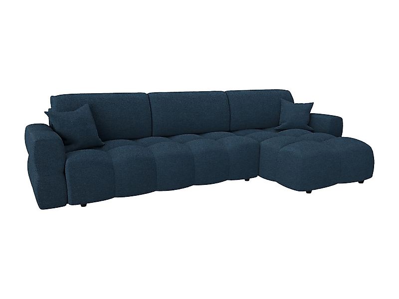 Ecksofa mit Schlaffunktion - Ecke wechselbar - Strukturstoff - Blau - ISSOR günstig online kaufen