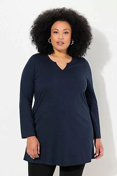 Ulla Popken Longshirt Longshirt A-Linie Tunika-Ausschnitt Langarm günstig online kaufen