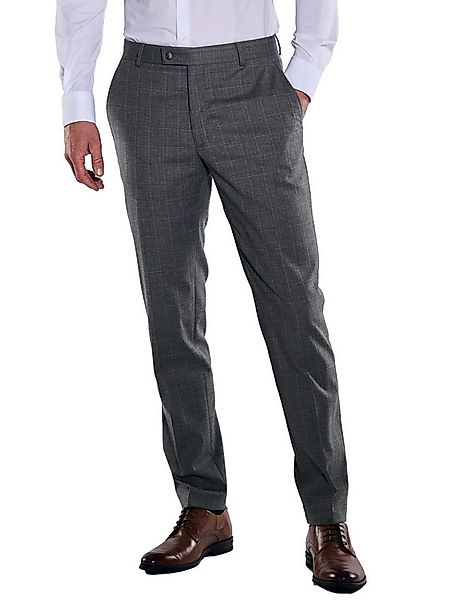 emilio adani Anzughose emilio adani Herren Anzug-Hose kariert, Silbergrau günstig online kaufen