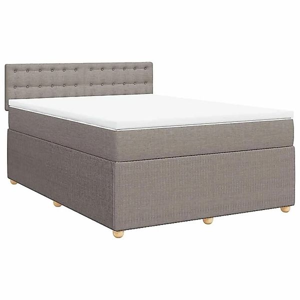 vidaXL Boxspringbett mit Matratze Taupe 140x190 cm Stoff 3289769 günstig online kaufen