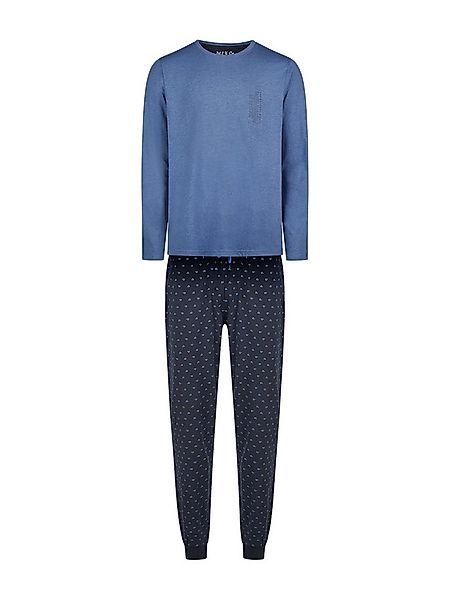 Phil & Co. Pyjama Cozy Classic (2 tlg) Blau Schlafanzug Schlafmode Loungewe günstig online kaufen