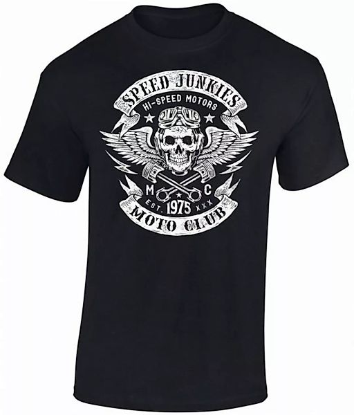 Baddery Print-Shirt Biker Shirt: Speed Junkies - Motorrad T-Shirt, hochwert günstig online kaufen