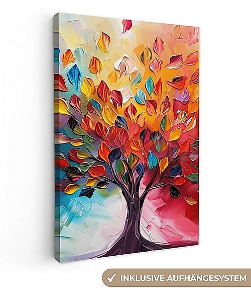 OneMillionCanvasses® Leinwandbild Baum - Lebensbaum - Bunt - Abstrakt, Foto günstig online kaufen