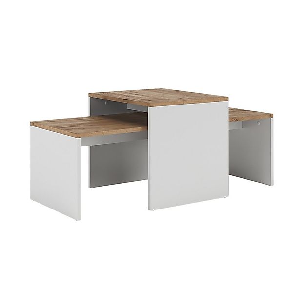 Vicco Couchtisch Donat, Weiß/Goldkraft Eiche, 100 x 48 cm, 2 Teile (2-St) günstig online kaufen