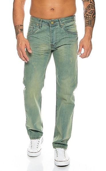 Rock Creek Straight-Jeans Herren Jeans Stonewashed Grün RC-2103B günstig online kaufen