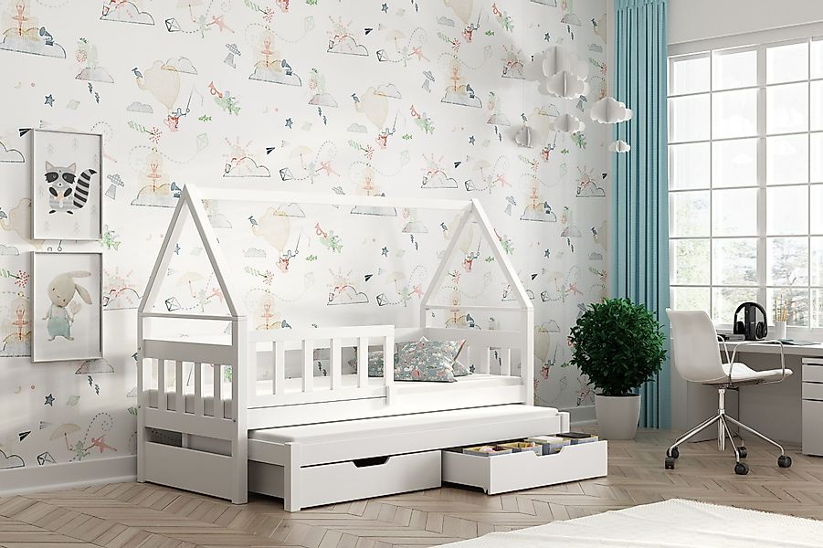 thematys Kinderbett mit Rausfallschutz und Ausziehbett günstig online kaufen