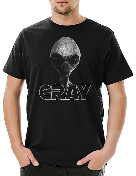 Urban Backwoods Print-Shirt Gray Alien Invader II Herren T-Shirt Grey UFO V günstig online kaufen