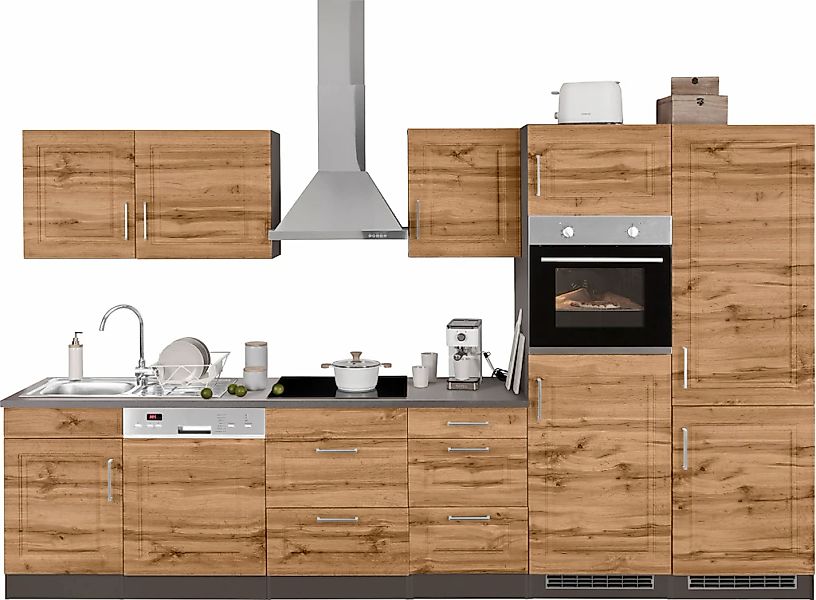 HELD MÖBEL Küchenzeile "Stockholm", Breite 340 cm, mit hochwertigen MDF Fro günstig online kaufen