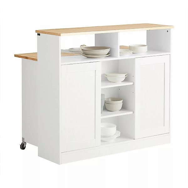 SoBuy Sideboard Kücheninsel mit Arbeitsfläche Küchenschrank Kommode FSB36-W günstig online kaufen