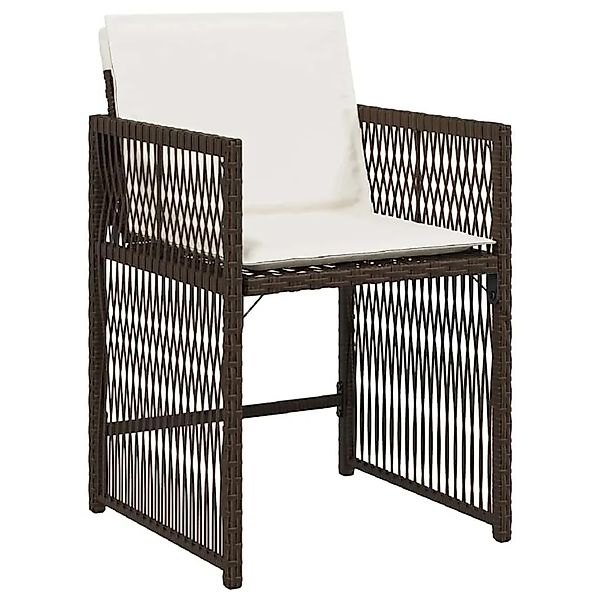 vidaXL Gartenstühle mit Kissen 4 Stk Braun Poly Rattan 365037 günstig online kaufen