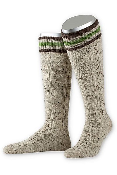 Lusana Trachtensocken Trachten Kniestrümpfe - L8995RT3 - braunmeliert günstig online kaufen