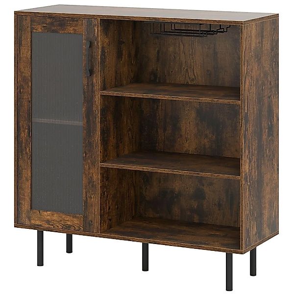Costway Sideboard Holz Vintage 95 x 35 x 98 cm Verstellbarer Weinregal günstig online kaufen