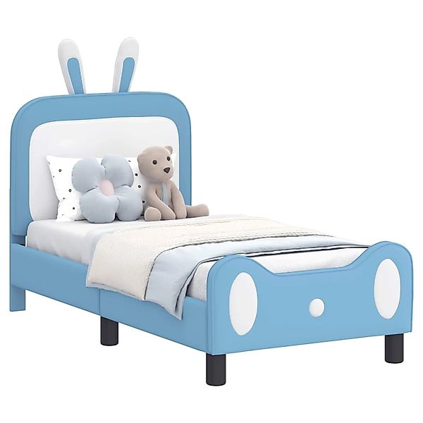 vidaXL Kinderbettgestell mit Kopfteil Blau 70 x 140 cm PU 42011085 günstig online kaufen