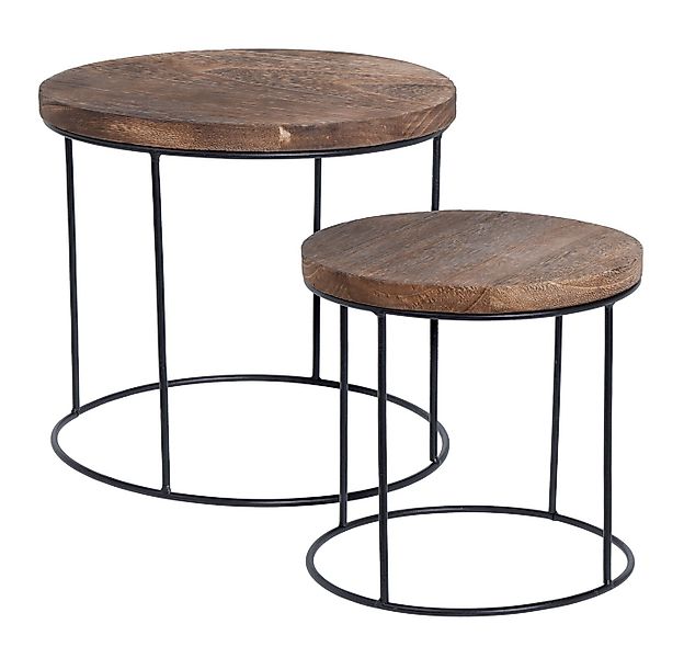 Spetebo Blumenhocker Blumenhocker 2-teilig mit dunkler Tischplatte (Set, 2 günstig online kaufen