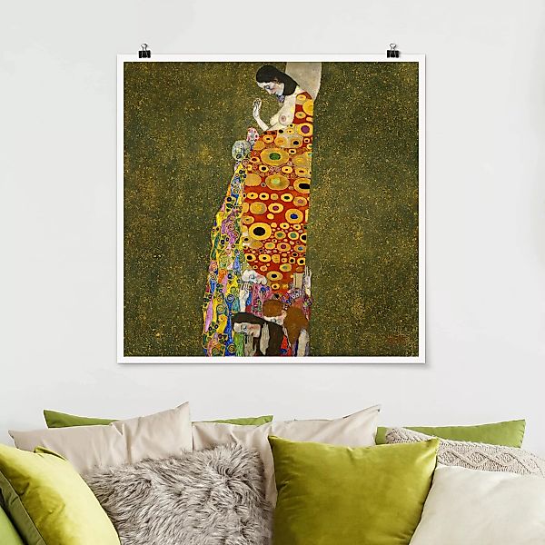 Poster - Quadrat Gustav Klimt - Die Hoffnung II günstig online kaufen