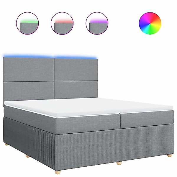 vidaXL Boxspringbett mit Matratze Hellgrau 200x200 cm Stoff 3294456 günstig online kaufen
