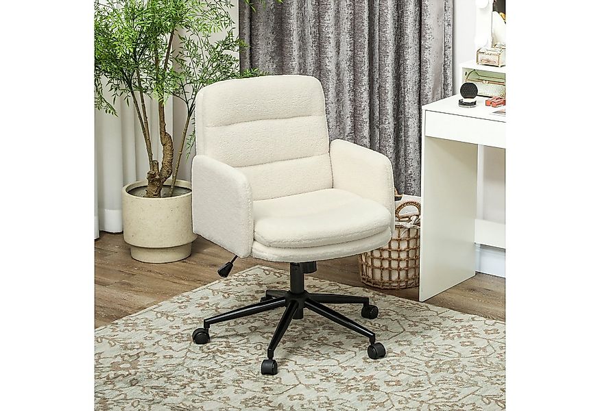 HOMCOM Bürostuhl mit Bouclé-Optik höhenverstellbar Bürostuhl mit Wippfunkti günstig online kaufen