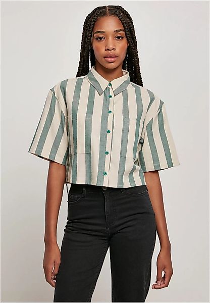 URBAN CLASSICS Klassische Bluse "Damen Ladies Short Oversized Stripe Shirt" günstig online kaufen