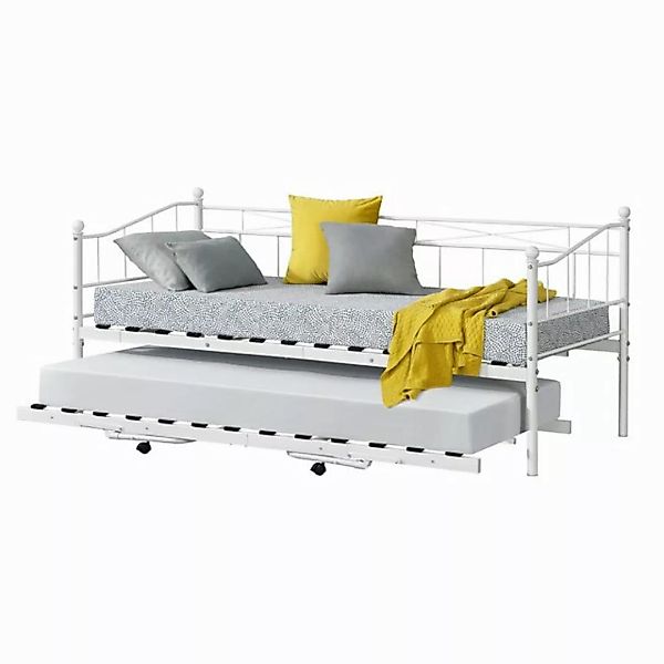 en.casa Metallbett, Skutskär Metallbett 90x200cm Weiß günstig online kaufen