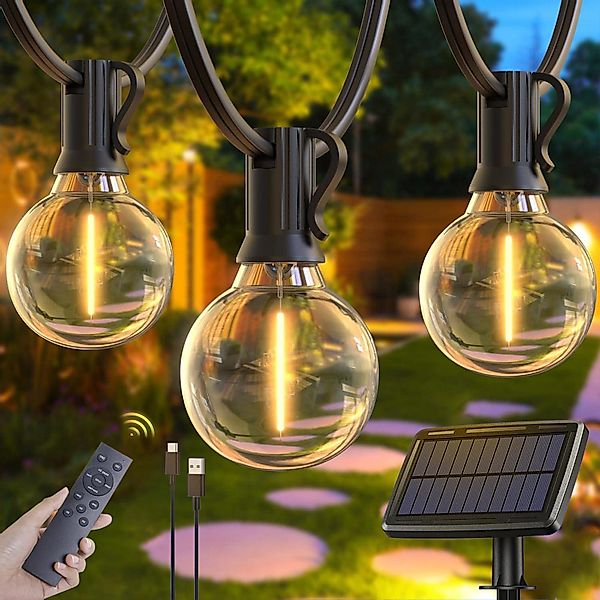 Elegear Lichterkette 12/19m LED-Lichterkette Außen, Gartenleuchte günstig online kaufen