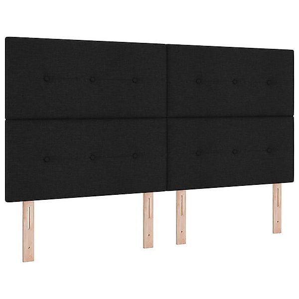 vidaXL Bett Boxspringbett mit Matratze Schwarz 180x200 cm Stoff (1-tlg) günstig online kaufen