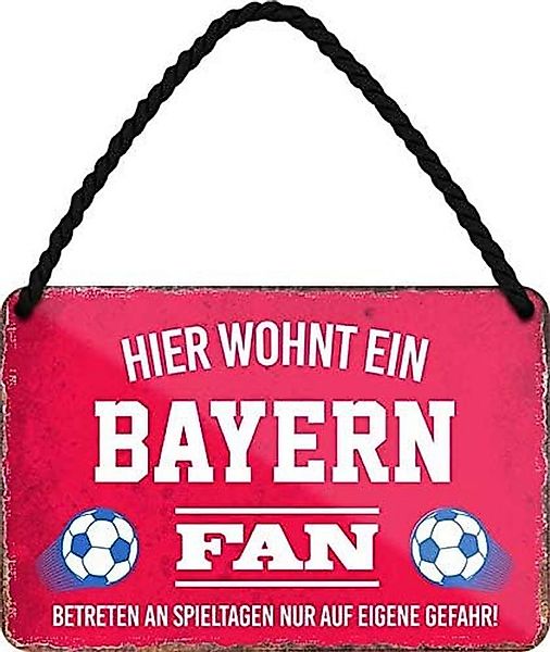 schilderkreis24 Metallschild Hier wohnt ein Bayern Fan günstig online kaufen