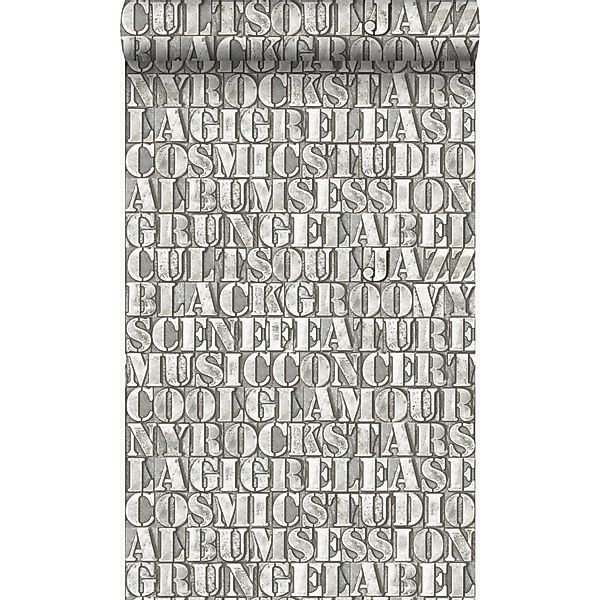 Origin Luxury Wallcoverings Tapete Alte Eiserne Druckbuchstaben Grau 53 Cm günstig online kaufen