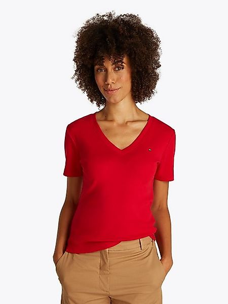 Tommy Hilfiger T-Shirt SLIM CODY V-NK SS mit Logostickerei günstig online kaufen