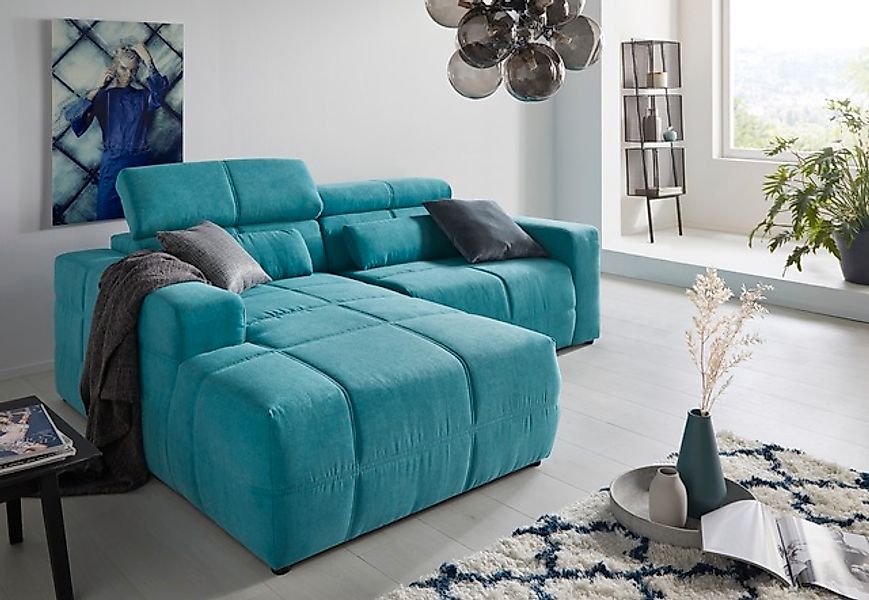 DOMO collection Ecksofa »Brandon, inkl. Kopfteilverstellung, B/T/H: 214/100 günstig online kaufen