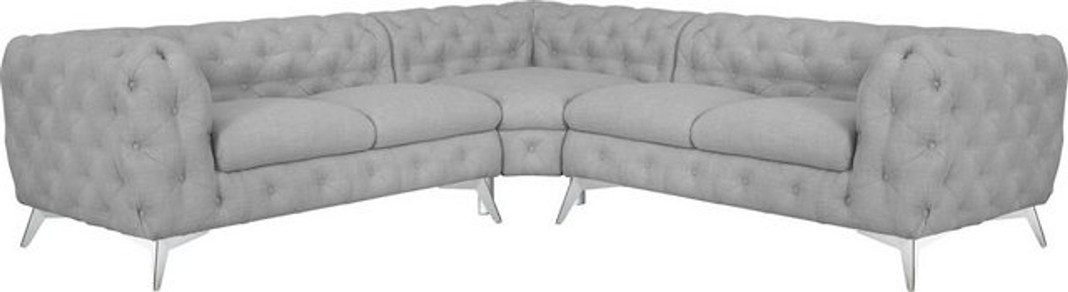 Leonique Chesterfield-Sofa "Ecksofa GLYNIS L-Form mit Wellenunterfederung, günstig online kaufen