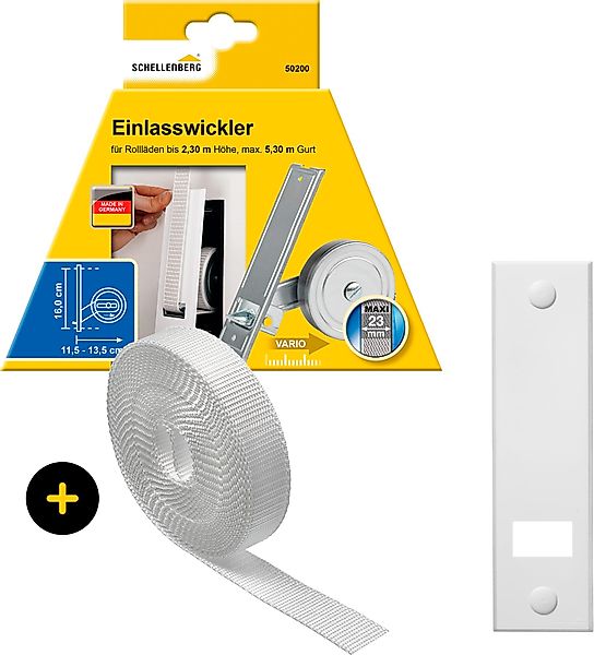 SCHELLENBERG Einlass-Gurtwickler Unterputz, inkl. Abdeckplatte weiß günstig online kaufen