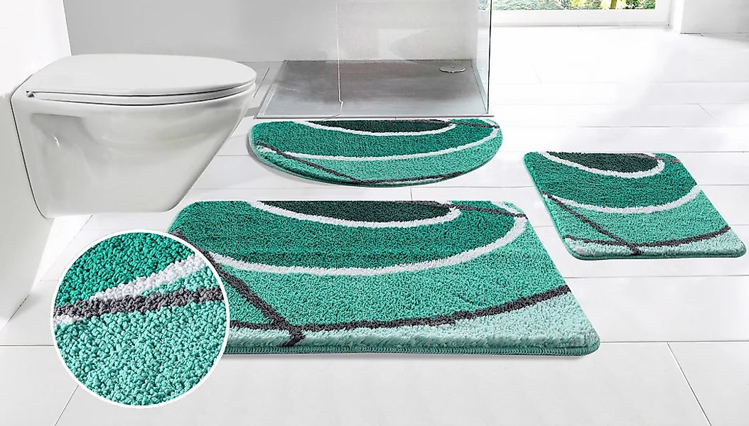 OTTO home Badematte "Juna mit Muster, Badvorleger, Badezimmer Teppich, Dusc günstig online kaufen