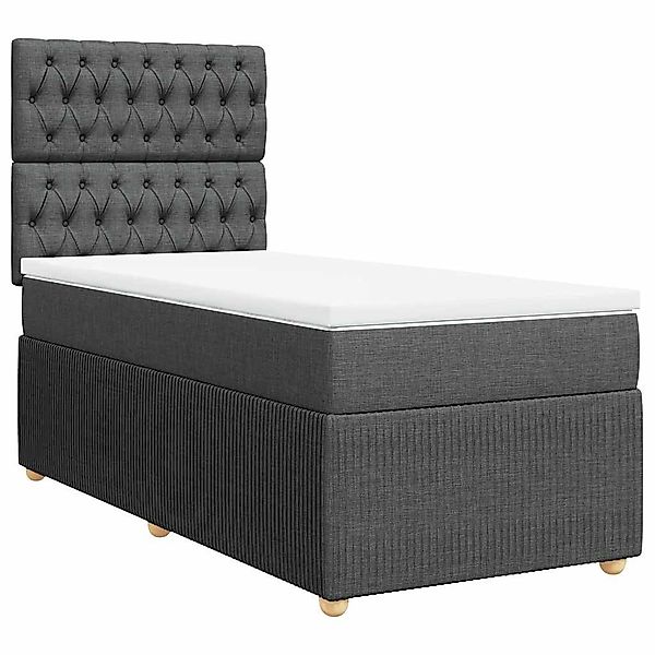 vidaXL Bett Boxspringbett mit Matratze Dunkelgrau günstig online kaufen