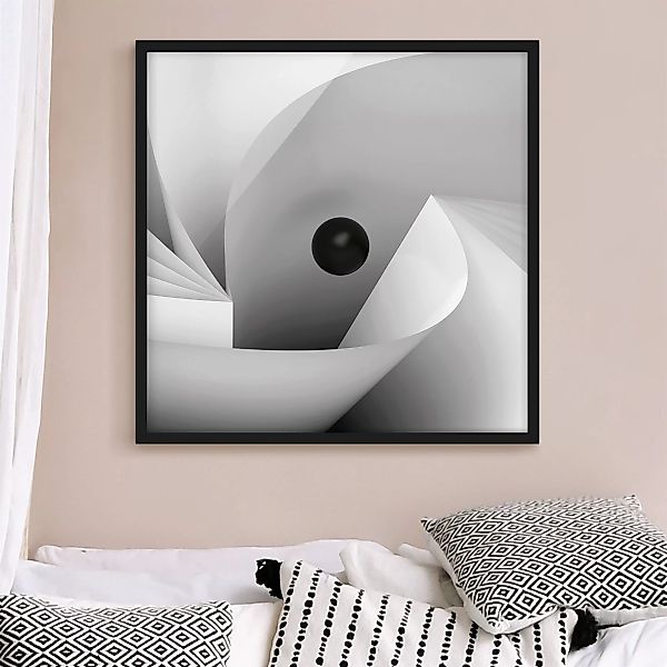 Bild mit Rahmen Schwarz-Weiß - Quadrat Big Eye günstig online kaufen