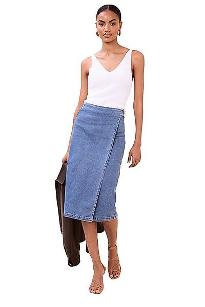 LIPSY Midirock Lipsy Midi-Wickelrock aus Denim, Kurzgröße (1-tlg) günstig online kaufen