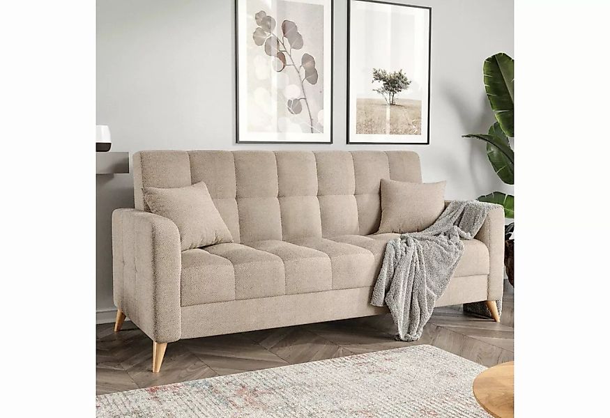 Gozos Sofa Gozos Bilbao Series 3 Sitzer Sofa, Bettfunktion Couch Polybaumwo günstig online kaufen