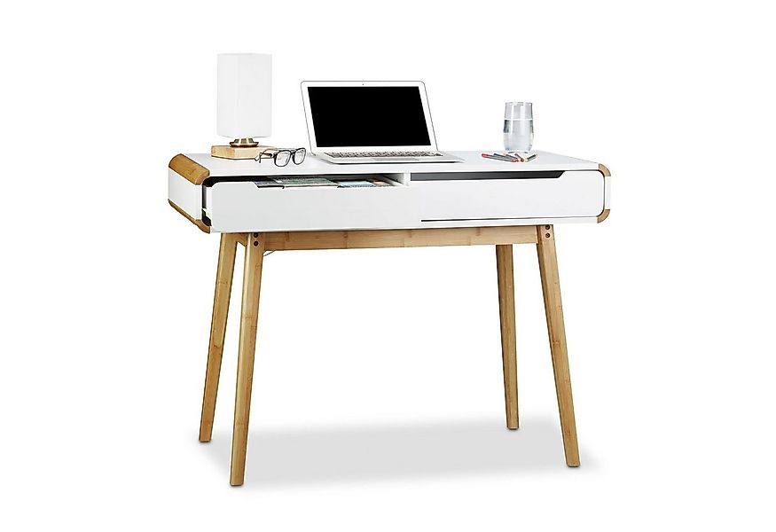 relaxdays Kinderschreibtisch Schreibtisch mit Schubladen in Weiß günstig online kaufen