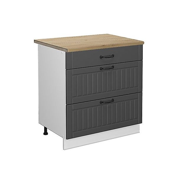 Vicco Unterschrank Fame-Line, Anthrazit Landhaus/Weiß, 80 günstig online kaufen