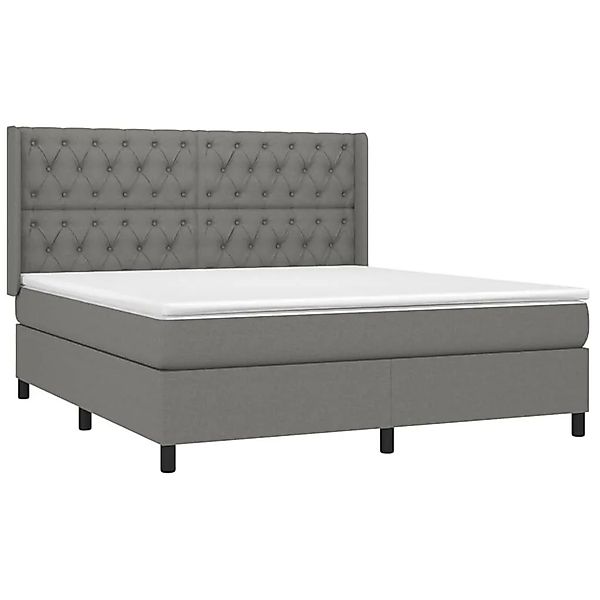 vidaXL Boxspringbett mit Matratze Dunkelgrau 160x200 cm Stoff 3131682 günstig online kaufen