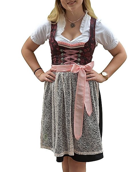Entari Dirndl 528GT Trachtenkleid Bordo geblümt (3tlg) günstig online kaufen
