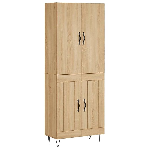 vidaXL Highboard Sonoma-Eiche 69,5x34x180 cm Holzwerkstoff 3198076 günstig online kaufen