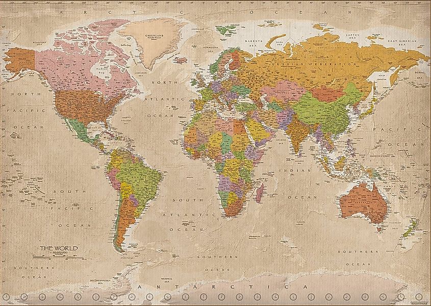 Close Up Poster Weltkarte XXL Poster Vintage MAPS IN MINUTESÙ 140 x 100 cm günstig online kaufen