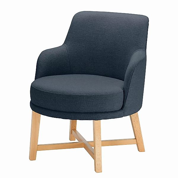 home24 Mørteens Sessel Siabu Dunkelblau Strukturstoff 67x79x68 cm (BxHxT) günstig online kaufen